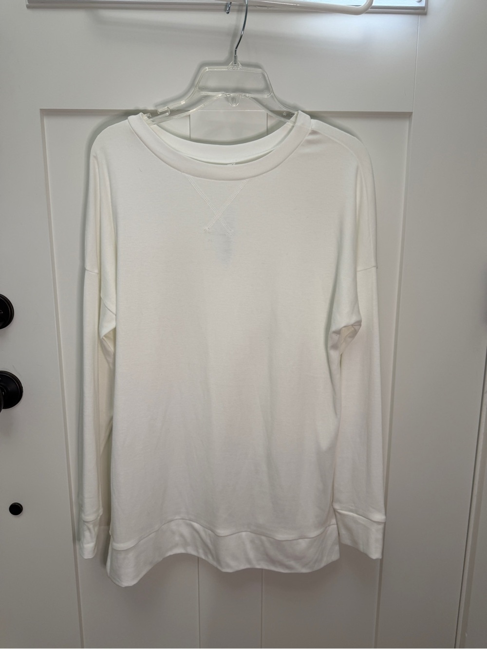 Classic Long-Sleeve Crewneck Shirt - White